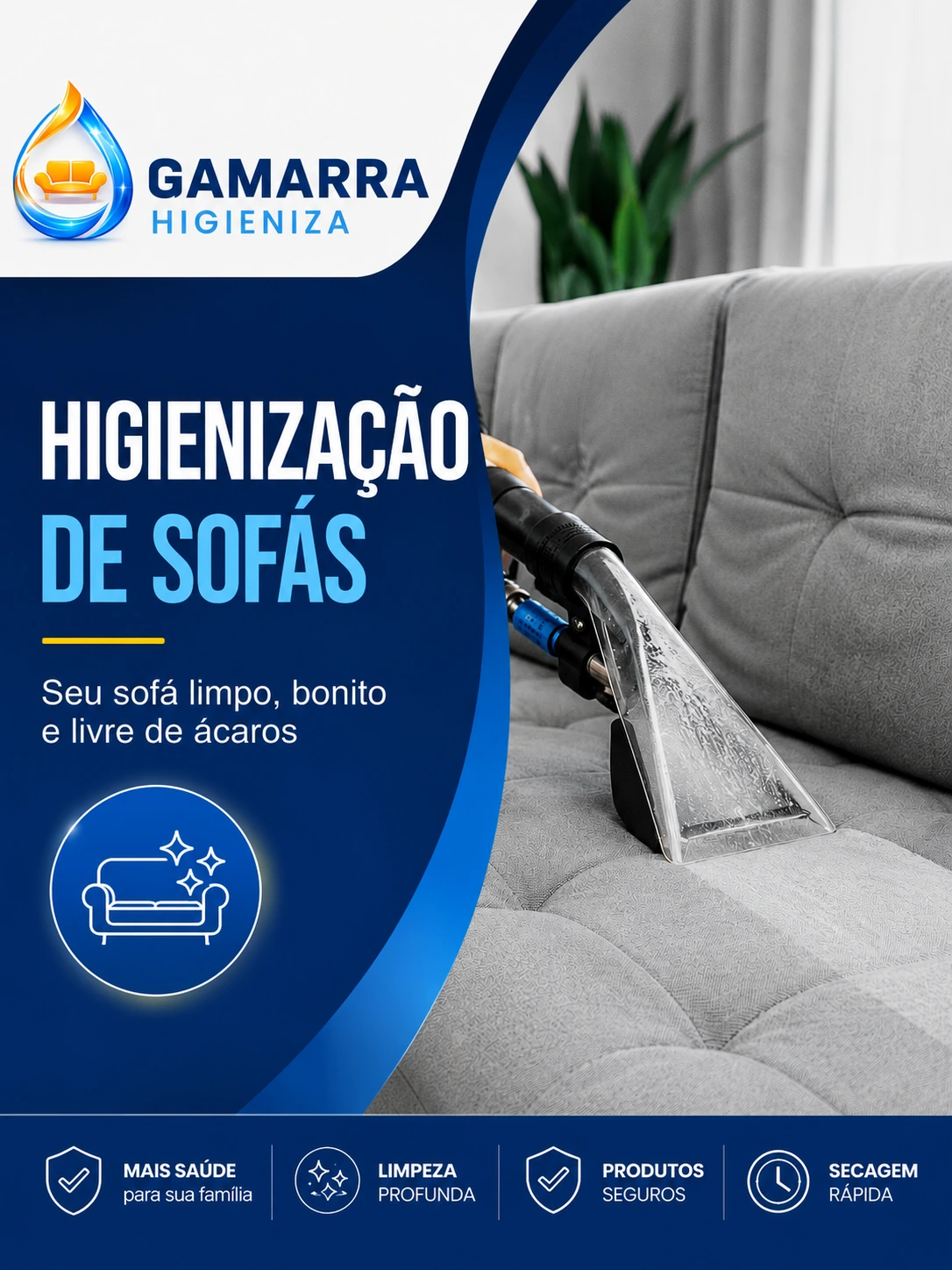 Limpeza de sofá em Montenegro